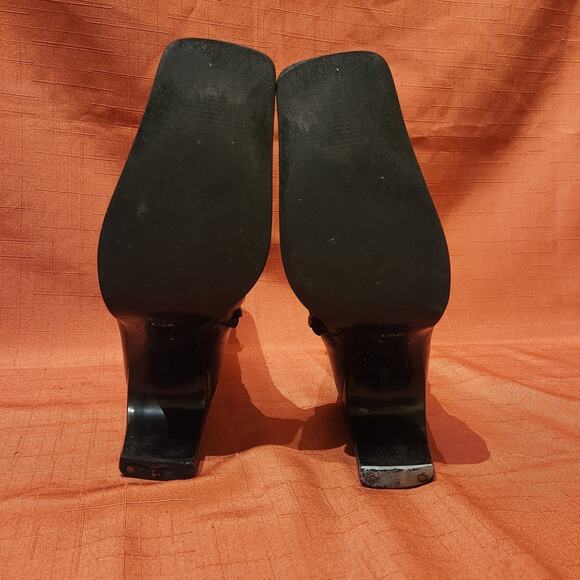 Enzo Angiolini Black Leather Heeled Womens Ankle Booties Boots size 6.5 M Sleek - Picture 6 of 12